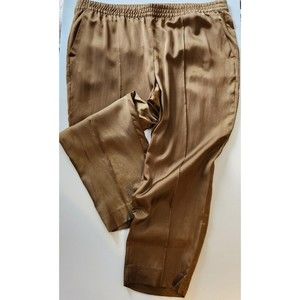 Banana Republic Womens Pants Size XL Wide Leg Gold Metallic High Rise Pocket NEW